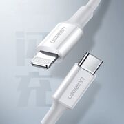 Cablu de Date Type-C la Lightning MFI Ugreen, 2m, 3A, alb
