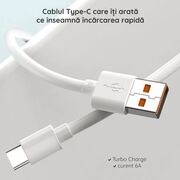 Cablu de date USB la Type-C Xiaomi Turbo Charge (Mi 11 Ultra) 6A, alb