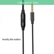 Casti in-ear, stereo (yh-31) cu microfon, jack 3.5mm, 1.2m, yesido - negru