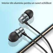 Casti in-ear, stereo (yh-32) cu microfon, jack 3.5mm, 1.2m, yesido - negru
