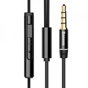 Casti in-ear enock cu microfon, jack 3.5mm, 1.2m, baseus (ngh06-01) - negru