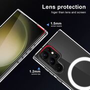 Pachet 360: Folie din sticla + Husa pentru Samsung Galaxy S23 Ultra cu MagSafe anti-shock 1.5 mm, clear