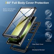 Pachet 360: Husa cu folie integrata Samsung Galaxy S23 Ultra ShockProof Dust-Water Proof Full Body, negru