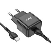 Incarcator priza Type-C PD30W Hoco N32 + cablu USB-C, negru