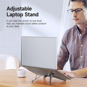 Suport laptop/tableta Dux Ducis X-Shape pliabil, reglaje multiple, silicone pads, Aluminum Alloy, max 17.3 inch cu husa de transport - space grey