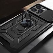 Husa pentru iPhone 13 cu inel Ring Armor Kickstand Tough, protectie camera (negru)