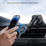 Suport auto ESR Halolock Magnetic Dashboard, Compatibil MagSafe, Rotire 360 grade, Negru