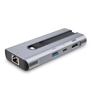 Hub 8 in 1 USB Type-C ESR 1 x RJ45, 3 x USB, 2 x USB Type-c, Hdmi, Sd card, Micro sd card - space grey