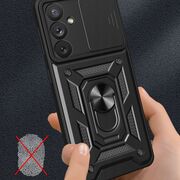 Pachet 360: Folie din sticla + Husa pentru Samsung Galaxy A54 5G cu inel Ring Armor Kickstand Tough, protectie camera (negru)