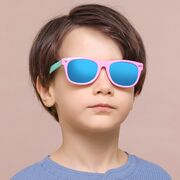 Ochelari de soare pentru copii Techsuit D802, galben / bleumarin