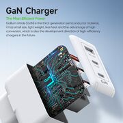 Incarcator GaN Fast Charging USB, 2xType-C Duzzona T9, 65W, alb