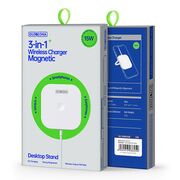 Incarcator fara fir universal cu suport birou Duzzona W7, alb