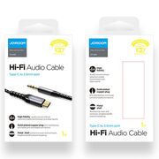 Cablu audio JoyRoom (SY-A03) - Jack 3.5mm la USB Type-C, Hi-Fi, 1m - negru
