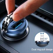 Incarcator auto JoyRoom - mini Car Charger (C-A45) - Dual Port Fast Charging, USB QC3.0, Type-C PD20W cu inel de sustinere - space gray