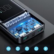 Baterie externa JoyRoom - Power Bank (JR-T013) - 2x USB, Type-C, Micro-USB, Digital Display, 15W, 10000mAh - negru