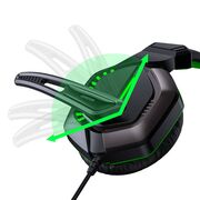 Casti gaming JoyRoom - Wired Headphones (JR-HG1) - cu microfon, LED Light, Jack 3.5mm - Negru / Verde
