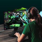 Casti gaming JoyRoom - Wired Headphones (JR-HG1) - cu microfon, LED Light, Jack 3.5mm - Negru / Verde