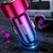 Incarcator auto Baseus - Car Charger Magic Series (CCMLC20A-09) - LED DIsplay, 2x USB QC 3.0, 6A, 45W - Rosu