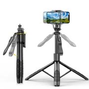 Selfie stick / Trepied Foto Telescopic Profesional 4D, pentru telefon, camera foto, Action Camera / GoPro cu telecomanda Bluetooth, balance shot, universal, reglabil, inaltime 34-153cm cu tija din aluminiu, negru