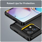 Husa Motorola Edge 40 Pro Carbon Liquid Silicone, negru
