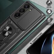 Husa pentru Samsung Galaxy Z Fold 5 cu inel Ring Armor Kickstand Tough, protectie camera (negru)