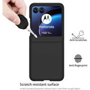 Husa pentru Motorola Moto Razr 40 Ultra anti shock si folie de protectie integrata pentru ecranul secundar, negru