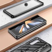 Pachet 360: Husa cu folie integrata Samsung Galaxy Z Fold 5 SupCase - Unicorn Beetle Pro cu slot pentru S-Pen - negru