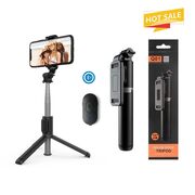 Selfie stick trepied, telecomanda Bluetooth Techsuit Q01, 101cm, negru