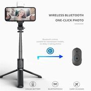 Selfie stick Bluetooth, trepied stabil cu LED Techsuit Q02S, 104cm