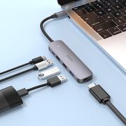 Docking station USB-C, hub HDMI, USB 3.0 Hoco HB27, gri