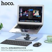 Suport laptop, tableta birou Hoco PH52 Plus, max. 15.6", Aluminium Alloy - Metal Gray