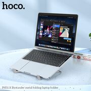 Suport laptop reglabil birou Hoco PH51, max. 15.6", gri