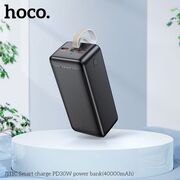 Baterie externa, power bank Hoco J111C, 2x USB, Type-C, Micro-USB, PD30W, cu LED, 40000 mAh, negru
