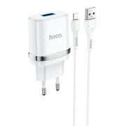 Incarcator priza USB + cablu Lightning Hoco N1, 2.4A , alb
