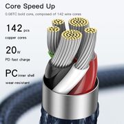 Cablu de date USB-C la Lightning Yesido CA95,  3A, 20W, 480Mbps, 1.2m