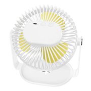 Mini ventilator de birou cu lumini LED Hoco F14, alb