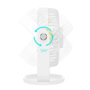 Mini ventilator de birou cu lumini LED Hoco F14, alb