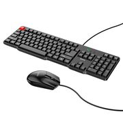 Tastatura si mouse 1200 DPI pentru laptop USB Hoco GM16, negru