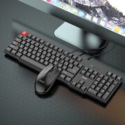 Tastatura si mouse 1200 DPI pentru laptop USB Hoco GM16, negru