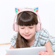 Casti urechi pisica Bluetooth pentru copii Hoco W39, albastru