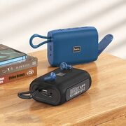 Mini boxa wireless portabila TWS, FM, TF Card, USB, AUX, 1200mAh, 5W + casti Bluetooth Hoco HC15, negru