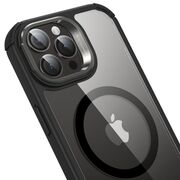 [Pachet 360°] Husa cu folie integrata iPhone 15 Pro Max ESR fata spate Armor Tough Kickstand HaloLock, negru/transparenta