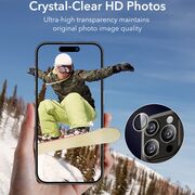 Folie sticla camera iPhone 15 Pro, 15 Pro Max ESR Armorite Camera Lens Protectors, negru