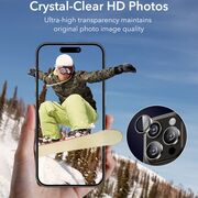 Folie sticla camera iPhone 15 Pro, 15 Pro Max ESR Armorite Camera Lens Protectors, cromatic