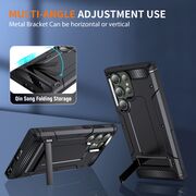 Husa antisoc Samsung Galaxy S23 Ultra Techsuit Hybrid Armor Kickstand, negru