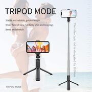 Selfie stick trepied, telecomanda Bluetooth Techsuit Q01, 101cm, alb