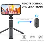 Selfie stick trepied, telecomanda Bluetooth Techsuit Q01, 101cm, alb
