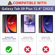 Pachet 360: Husa cu folie integrata Samsung Galaxy Tab S9+ Plus 12.4 inch Shockproof Armor, negru