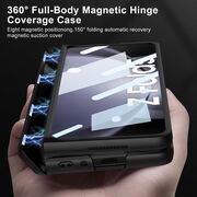 Pachet 360: Husa cu folie integrata din sticla pentru Samsung Galaxy Z Fold 5 Full Cover (fata+spate), negru