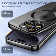Husa iPhone 15 Pro cu MagSafe si protectie pentru lentile anti-shock 1.5 mm, negru-clear